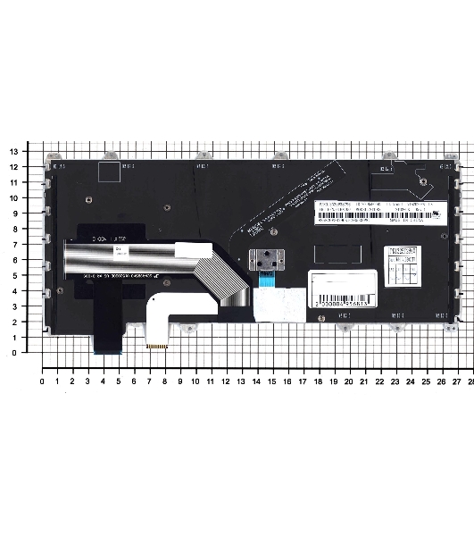 Клавиатура для ноутбука Lenovo IBM ThinkPad Yoga 260, Yoga 370 черная с серебристой рамкой