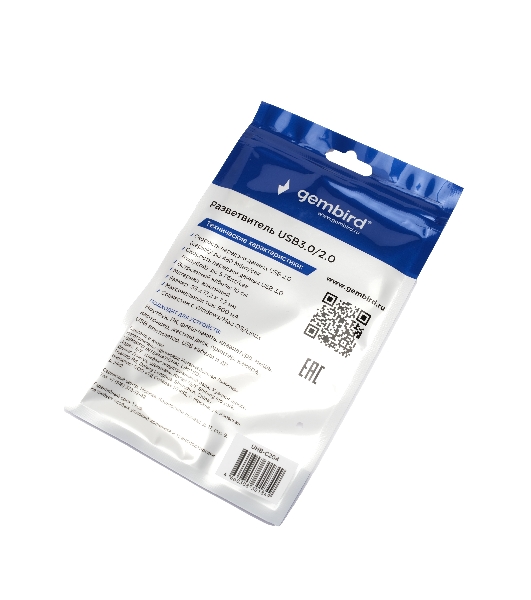 Разветвитель USB3.0/2.0 Gembird UHB-C204, USB3.0, 3xUSB2.0, кабель Type-C+USB 10 см, алюминий, пакет