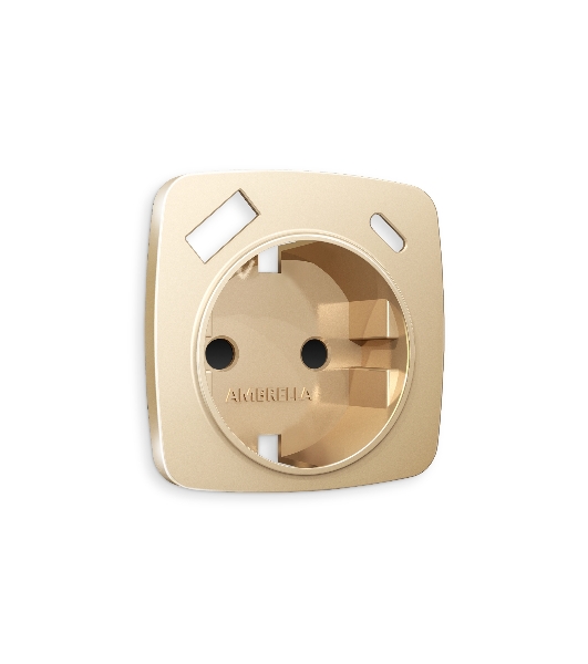 Лицевая панель OMEGA (Шампань) для электрической розетки с/з со шторками 2USB A+C QUANT OP6100