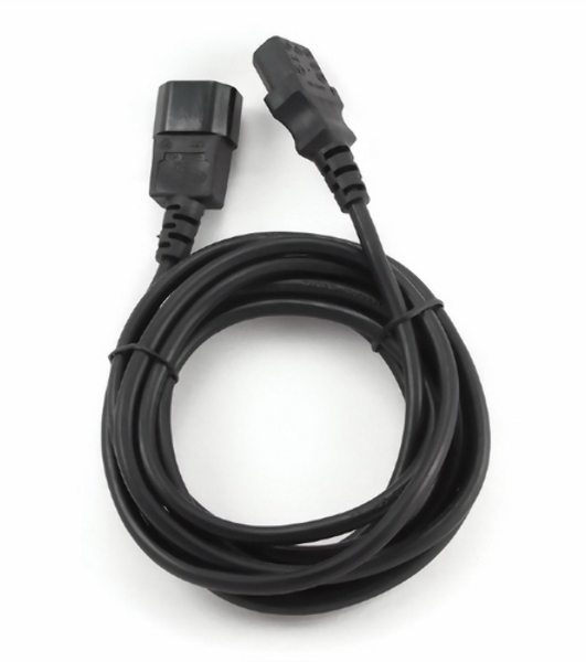 Кабель питания сист.блок-монитор Cablexpert PC-189-VDE-5M, 5м, C13-C14, VDE, 10А, Сечение провода: 0,75 мм2, черный, с заземлением