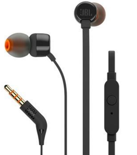 Проводные наушники JBL Tune 110 черный, внутриканальные, Jack 3.5 мм