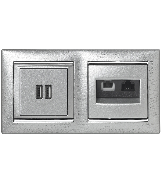 Розетка 2-ая USB 770270 Legrand Valena Алюминий