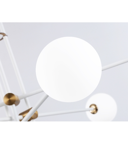 Светитльник Ambrella Light TR2521/6 WH/BS белый/латунь G9/6 max 10W D970*750