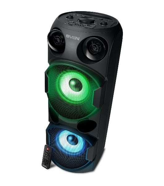 Колонка АС SVEN PS-750, черный (80 Вт, TWS, Bluetooth, FM, USB, microSD, LED-дисплей, 2х4400мА*ч)