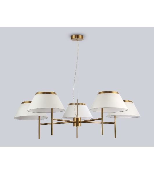 Люстра Ambrella light LH72473/5 BS/WH латунь/белый Е14/5 max 40W D1000*290-1080