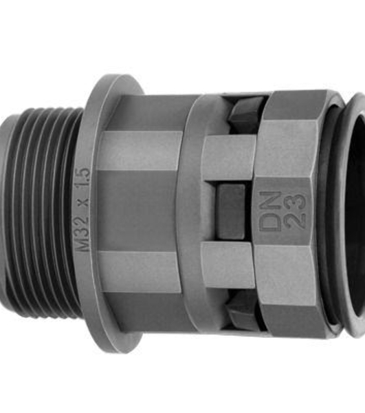 Переходник труба-коробка DN 23мм М25х1.5 полиамид черный IP66 ДКС PAM23M25N