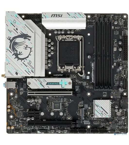 Материнская плата MSI B760M GAMING PLUS WIFI, LGA 1700, Intel B760, 4xDIMM DDR5, 4xSATA, 2xM.2, 1xPCI-E 4.0 x16, 1xPCI-E 3.0 x1, 2xHDMI, 2xDP, 1x 2.5Gb LAN, 2xUSB-A 3.2 Gen 2, 4xUSB 2.0, Micro-ATX