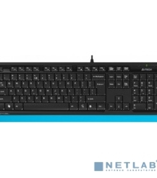 Комплект клавиатура+мышь A4Tech FStyler F1010 проводной, USB, 1600 DPI, чёрный/синий