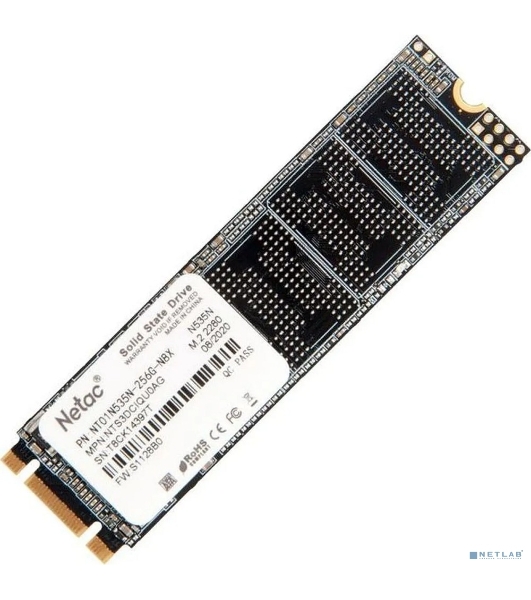 Накопитель SSD Netac N535N, 256Gb, M.2 2280, SATA-III, R/W 540/490