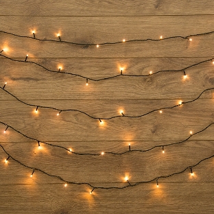 Гирлянда Neon-night 'Твинкл Лайт' 15 м, темно-зеленый ПВХ, 120 LED, теплый белый