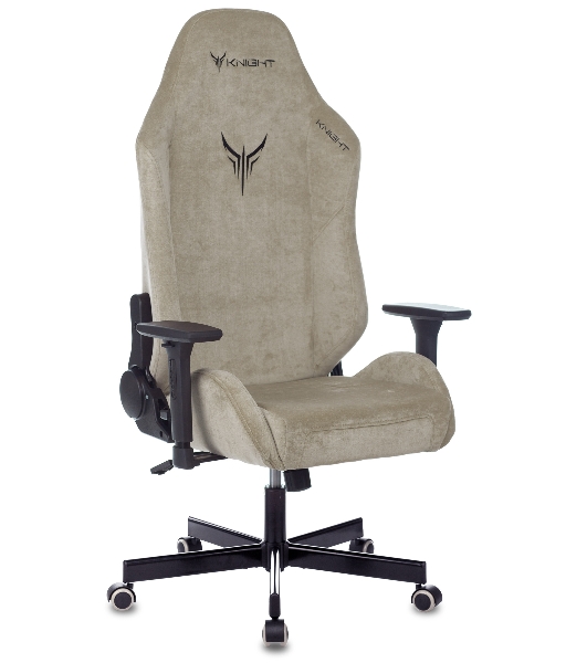Кресло игровое Бюрократ Knight N1 Fabric бежевый Light-21, с подголов. крестовина металл