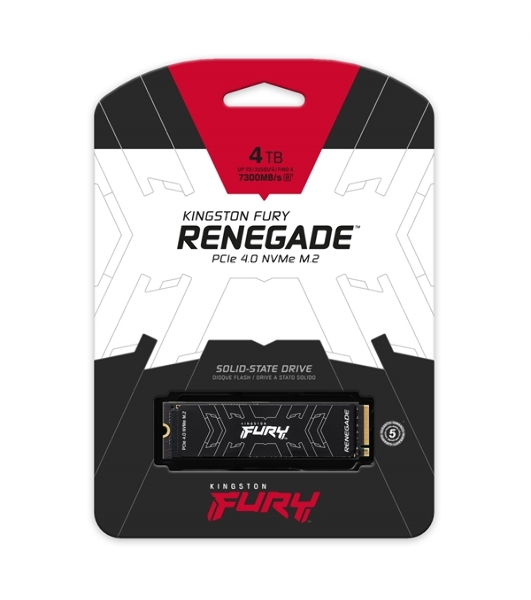 Накопитель SSD Kingston Fury Renegade, 4Tb, PCIe 4.0 x4, M.2 2280, NVMe, R/W 7300/7000, с радиатором