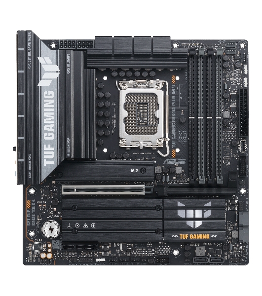Материнская плата ASUS TUF GAMING B860M-PLUS WIFI, LGA 1851, Intel B860, 4xDDR5, 4xSATA, 3xM.2, 1xPCIe 5.0 x16, 1xPCIe x4, 1xUSB-C, 4xUSB-A 3.2 Gen 1, 2xUSB-A 3.2 Gen 2, 1xHDMI, 1xDP, 1x2.5Gb LAN, 7.1, mATX
