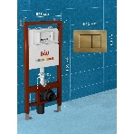 Инсталляция BAU PRO для подвесного унитаза, клавиша смыва BAU Stil для инсталляции, бронза, фото8
