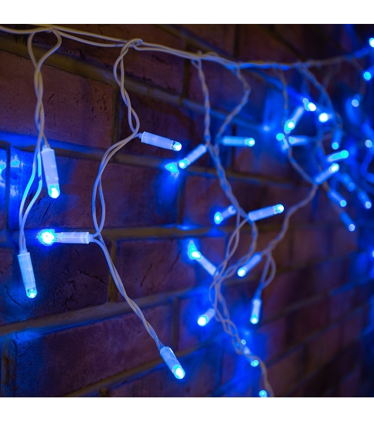 Гирлянда Neon-night Айсикл (бахрома) светодиодный, 4,8 х 0,6 м, белый провод, 230 В, диоды синие, 152 LED
