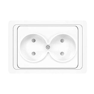 Розетка 2-м СП Валери 16А IP20 защ. шторки бел. Universal В0102x