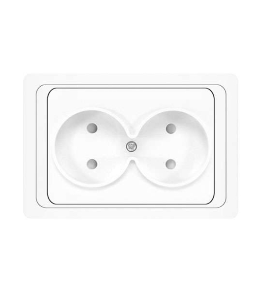 Розетка 2-м СП Валери 16А IP20 защ. шторки бел. Universal В0102x