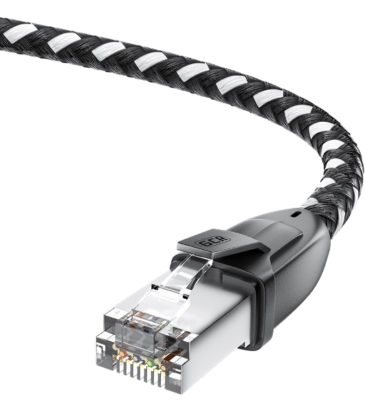 Патч-корд GCR PROF прямой 5.0m, UTP медь cat.6, STRONG черно-белый нейлон, ethernet high speed 10 Гбит/с, T568B, GCR-52779