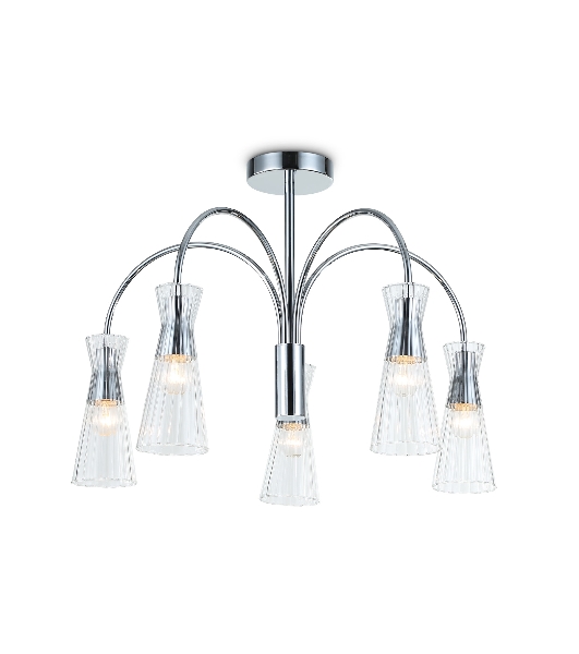 Люстра Ambrella light LH55651/5 СH/CL хром/прозрачный E14*5 max 40W D600*440