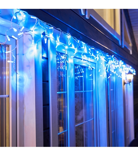 Гирлянда Neon-night Айсикл (бахрома) светодиодный, 4,8 х 0,6 м, белый провод, 230 В, диоды синие, 152 LED