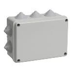 Коробка КМ41242 распаячная IEK UKO10-150-110-070-K41-55 для о/п 150х110х70 мм IP55 (RAL7035, 10 гермовводов), фото2