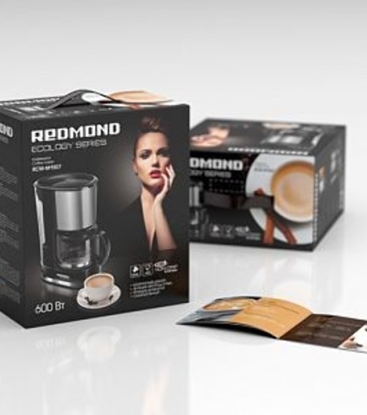 Кофеварка капельная Redmond RCM-M1507 черный/серебристый, исп. кофе - молотый, 0.6 л, 600 Вт