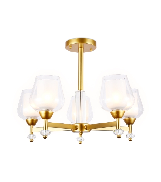 Светильник Ambrella light TR3154/5 GD/CL золото/прозрачный E27/5 max 40W D630*460