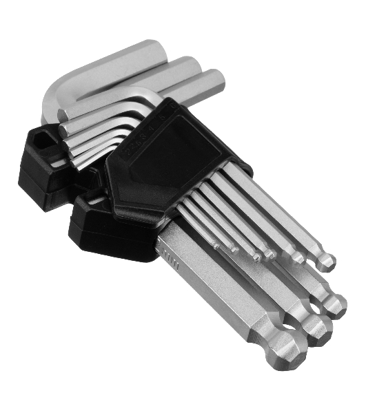 Набор ключей имбусовых Сибртех HEX, 2-12 мм, CrV, 9 шт., с шаром
