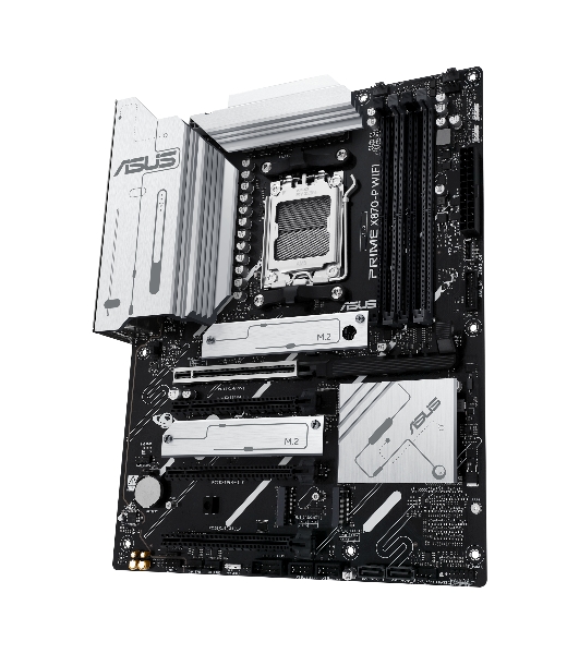 Материнская плата ASUS PRIME X870-P WIFI, AM5, AMD X870, 4xDDR5, 2xSATA, 4xM.2, 1xPCI-E 5.0 x16, 2xPCI-E 4.0 x1, 1xHDMI, 2xUSB-C, 1x 2.5Gb LAN, 4xUSB-A 3.2 Gen 1, 1xUSB-A 3.2 Gen 2, 4xUSB-A 2.0, 3x3.5 мм, 7.1, 1xWi-Fi 7, ATX