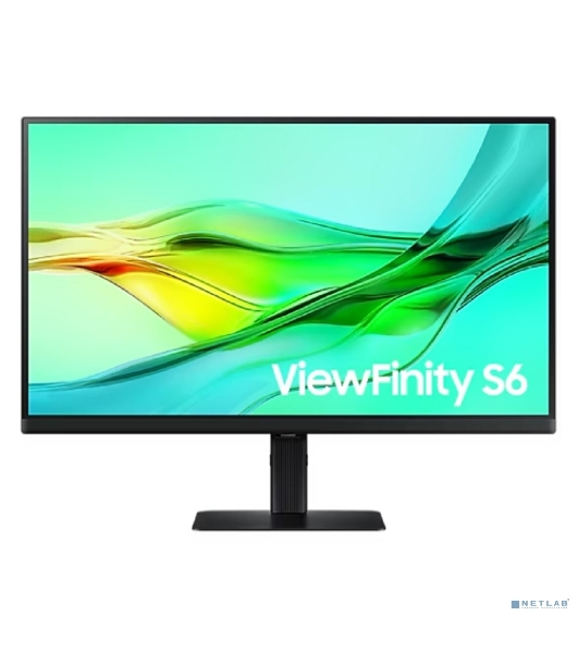 Монитор 27' Samsung ViewFinity S6 S60UD LS27D604UAIXCI IPS 2560x1440, 100 Гц, 5 мс, 16:9, 350 кд/м², 1xHDMI, 1xDP, 1xUSB-C, 3xUSB, 1x3.5 мм, черный