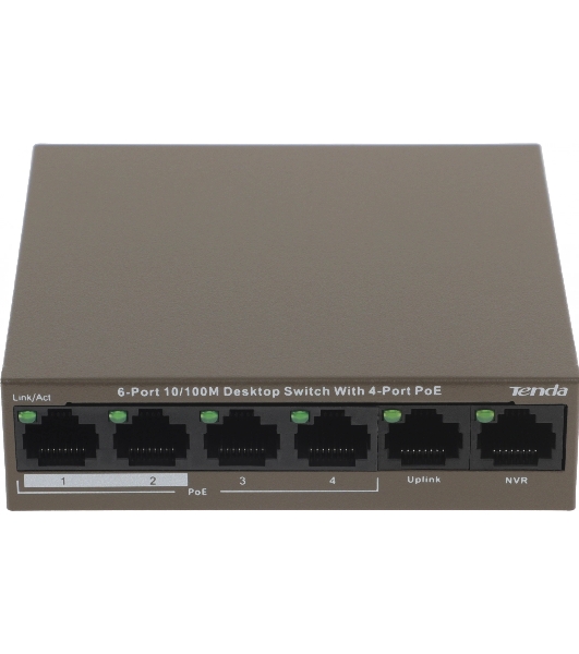 Коммутатор Tenda TEF1106P-4-63W 6PORT 100M 4POE
