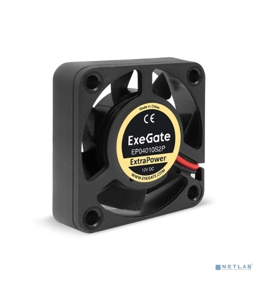 Вентилятор для корпуса ExeGate ExtraPower EP04010S2P черный, 40 мм, 7500 об/мин, 36 дБ, 2 pin