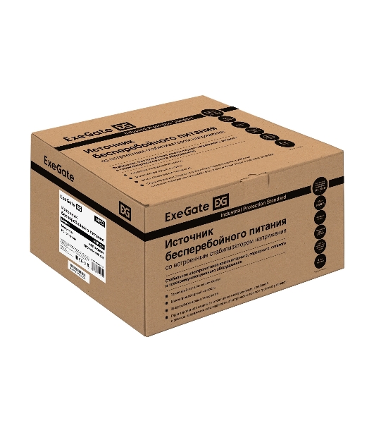 Источник бесперебойного питания ExeGate NEO NNB-650.LED.AVR.8SH.CH 650VA/390W, LED, AVR, 8*Schuko, 4*USB-порта для зарядки, черный