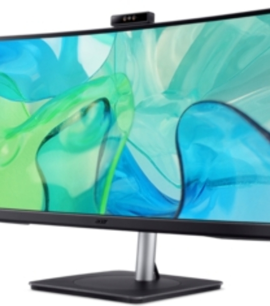 Монитор 34' Acer CB343CURDbemiiphcuzx IPS 3440x1440, 60 Гц, 4 мс, 21:9, 300 кд/м², 2xHDMI 2.0, DP, USB Type-C (90 Вт), USB Hub, HDR10, FreeSync, динамики, веб-камера 5 Мп, изогнутый экран (3800R), черный