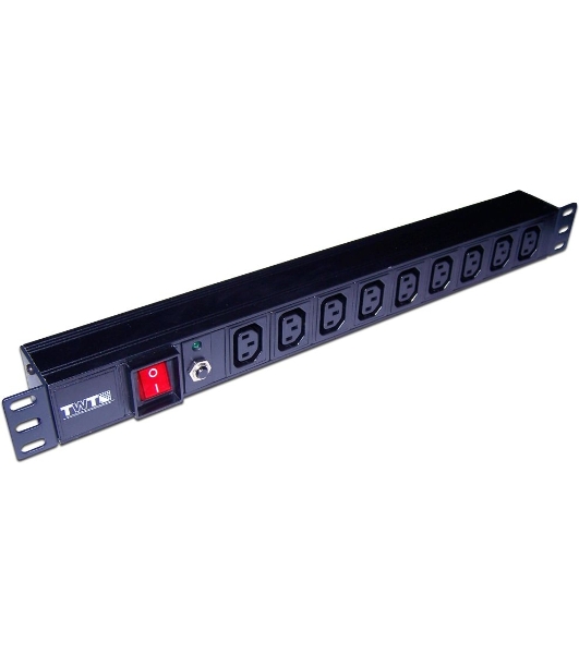 Блок розеток 19' 9 шт. C13, 10A 250V, без шнура питания