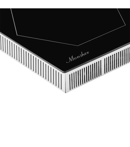 Индукционная варочная панель Monsher MHI 4505, 45 см 9 уровней мощности, инвертер, бустер, блокировка управления, Stop and Go, таймер, автоматическое отключение, сенсорное управление, индикатор остаточного тепла, 4 цифровых дисплея, черный