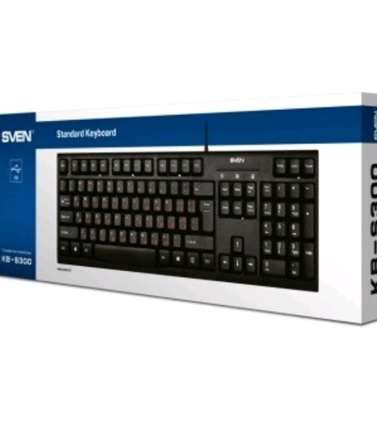 Клавиатура SVEN KB-S300 проводная, USB Type-A, чёрный