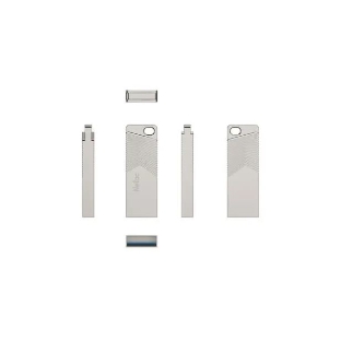 Флешка USB Netac UM1 (NT03UM1N-128G-32PN), 128Gb, USB 3.2, R/W 150/45, серебристый