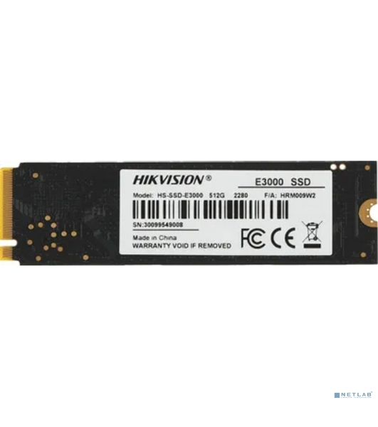 Накопитель SSD Hikvision E3000, 512Gb, PCIe 3.0 x4, M.2 2280, NVMe, R/W 3500/1800