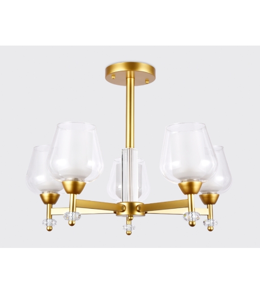 Светильник Ambrella light TR3154/5 GD/CL золото/прозрачный E27/5 max 40W D630*460