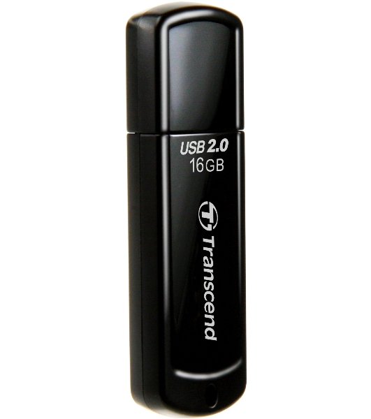 Флешка USB Transcend JetFlash 350 (TS16GJF350), 16Gb, USB 2.0, R/W 15/7, черный