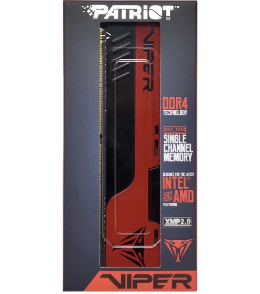 Оперативная память Patriot Viper Elite II, DDR4, 16GB (1x16 GB), 3600 MHz, CL20, DIMM, радиатор, красный, черный