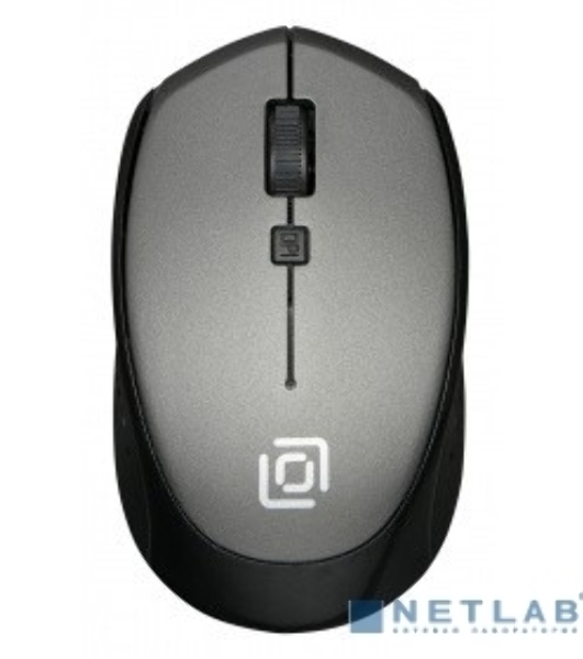 Мышь беспроводная Oklick 488MW серый/черный, 1600 dpi, радиоканал, USB, кнопки - 4