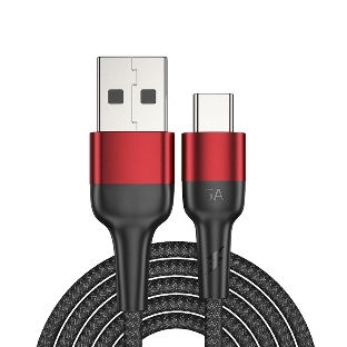 Кабель Rexant USB-A - Type-C, 5А, 50Вт, 1м, в черной нейлоновой оплетке