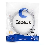 Шнур коммутационный Cabeus, cat.6a, неэкр., U/UTP, RJ45/RJ45, LSZH, AWG24, 1.5м, серый, фото 1