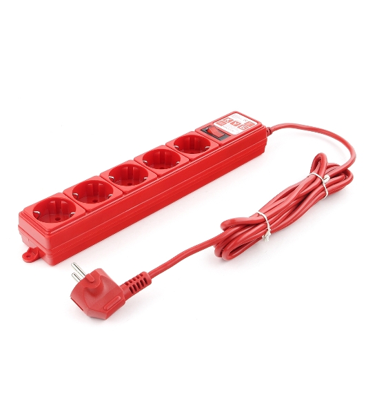 Фильтр-удл. Power Cube PC 3м 5р, красн. 10А/2,2кВт
