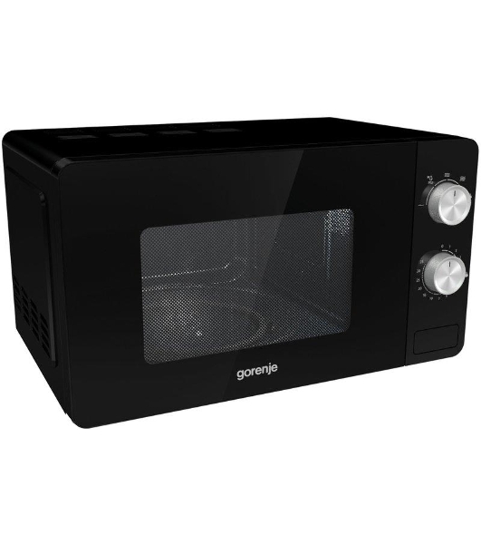 Микроволновая печь Gorenje MO20E1B черный, 20 л, 800 Вт, переключатели - поворотный механизм