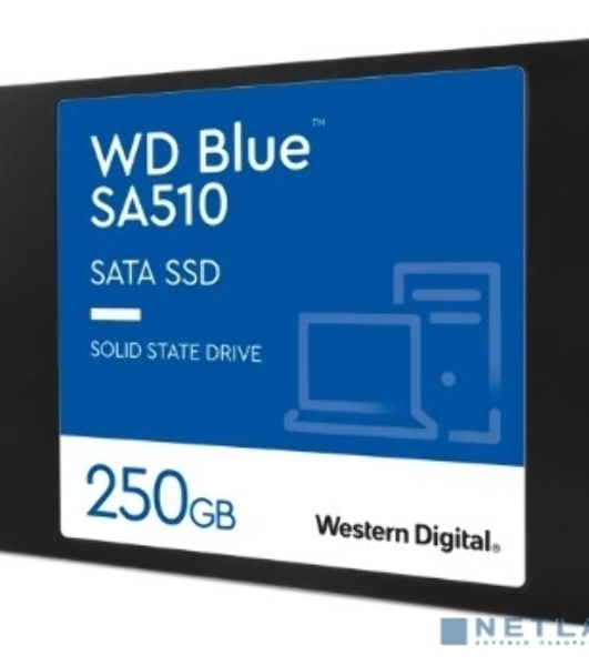 Накопитель SSD WD Blue SA510 WDS250G3B0A, 250Gb, SATA III, 2.5', R/W 555/440