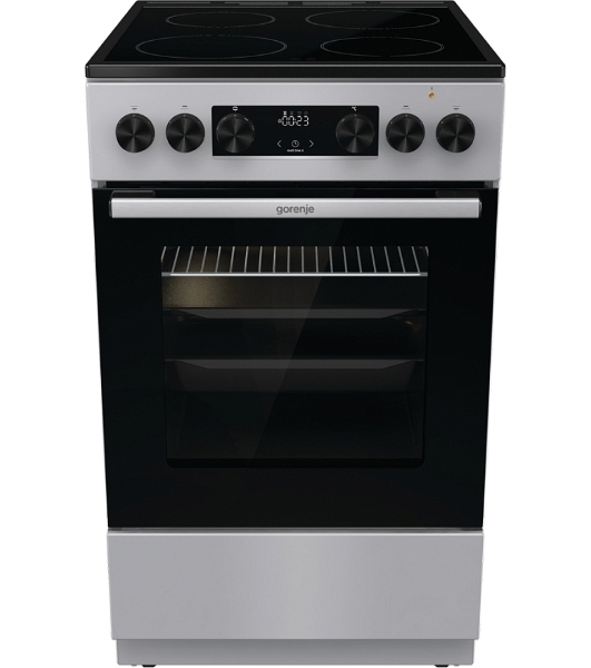 Плита электрическая Gorenje GEC5C41SG серый, конфорок 4 электрических, духовка 70 л, 50 см x 85 см x 59.4 см (без крышки)