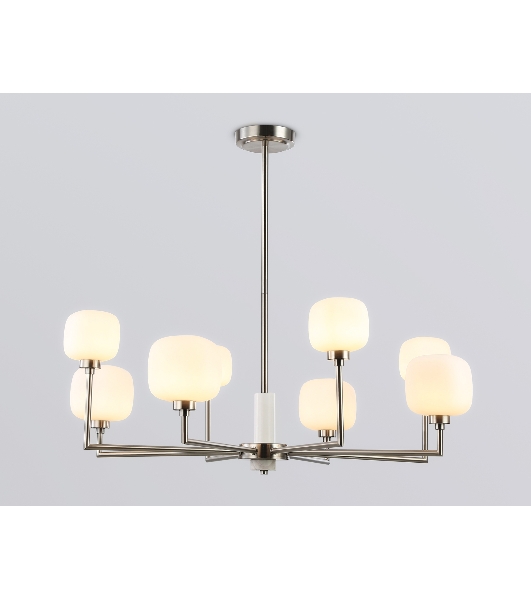 Люстра Ambrella light LH53003/8 SN/FR сатин никель/белый матовый G9*8 max 40W D830*680
